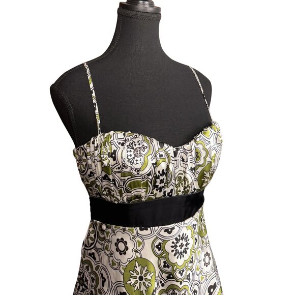 Vintage Y2k Floral Mini Dress, Satin Finish, Empire Waist, Semi Formal - Picture 4 of 10